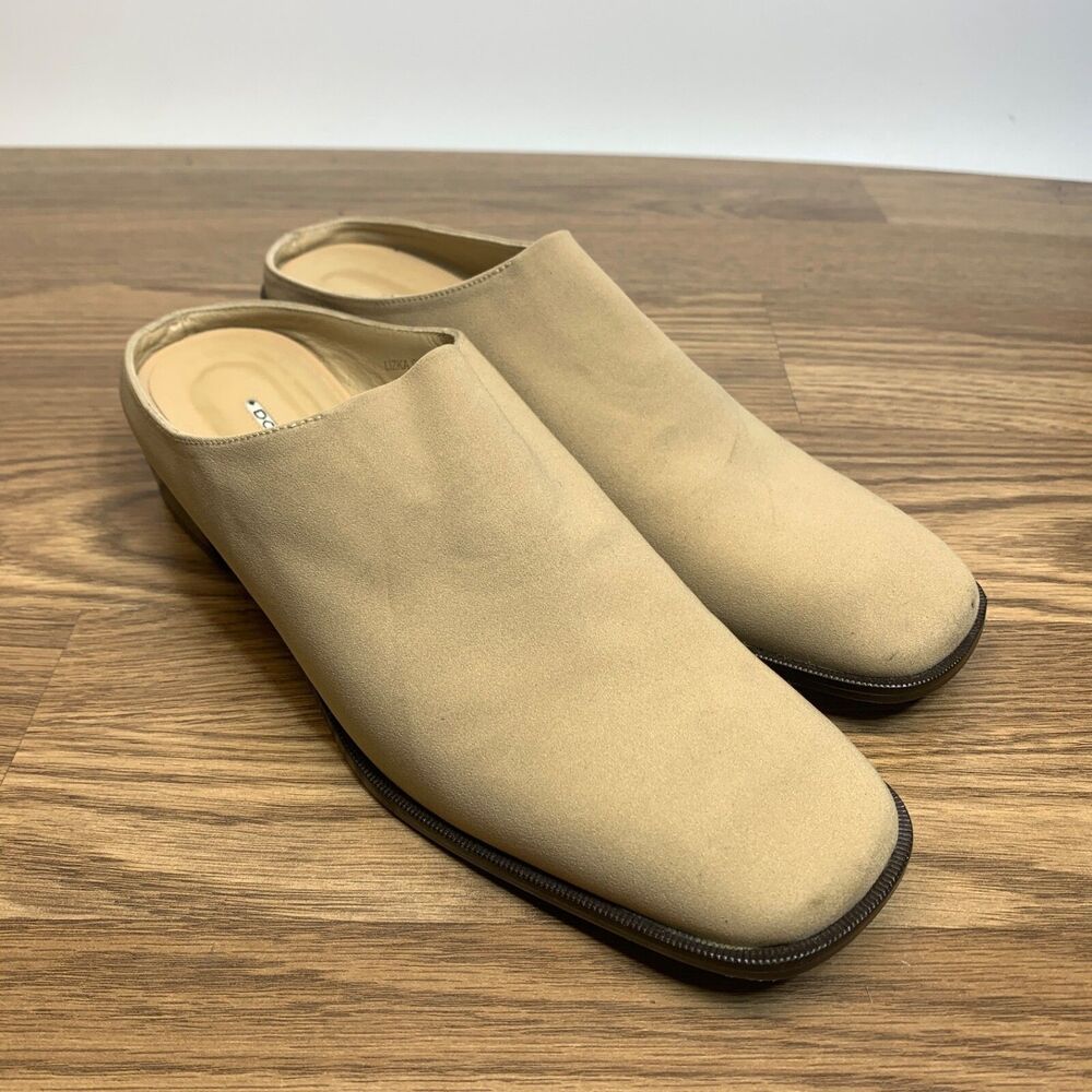 Vintage Donald J. Pliner LIZKA Tan Beige Square Toe Mules Size 8.5M